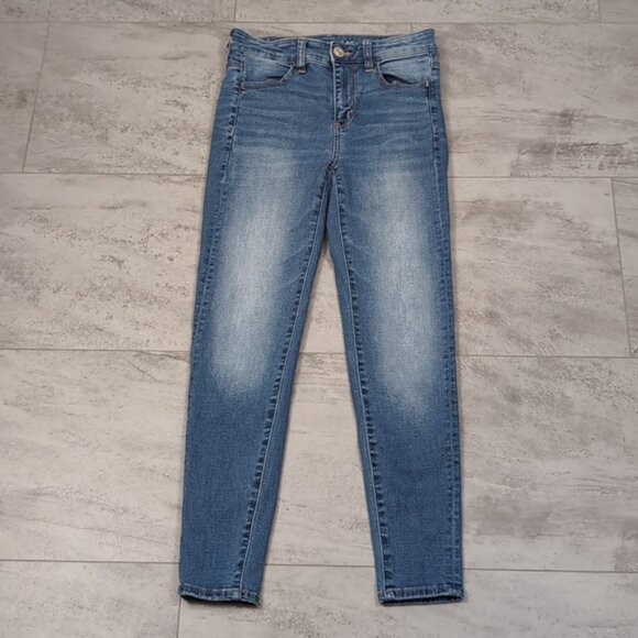 3/$20 American Eagle Hi Rise Jegging Faded High Waist Stretch Denim Skinny Jeans - Picture 12 of 12